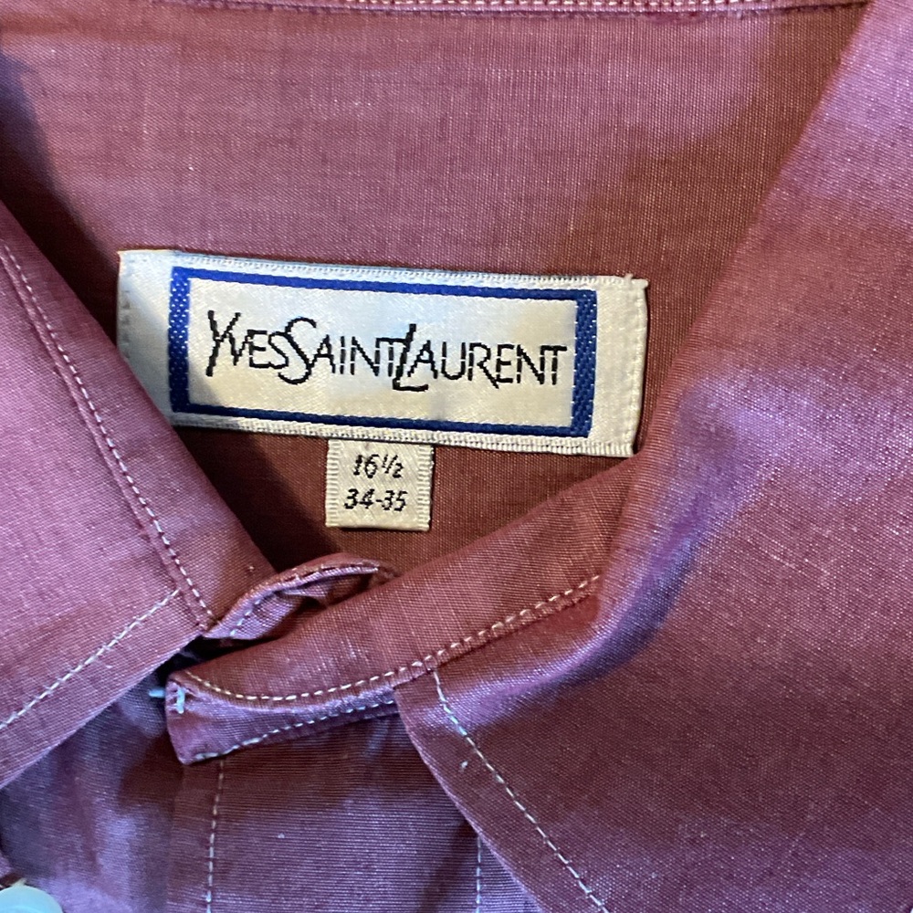 Yves Saint Laurent Men's Deep Red Dress Shirt 15.5 - Picture 2 of 10